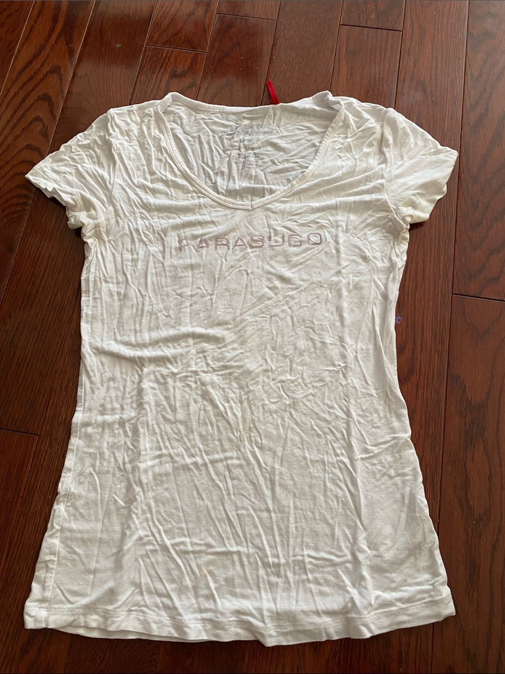 Parasuco White Short Sleeve Scoop Neck Tee